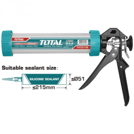 Пистолет за картуш и меки опаковки TOTAL Industrial, 310 ml