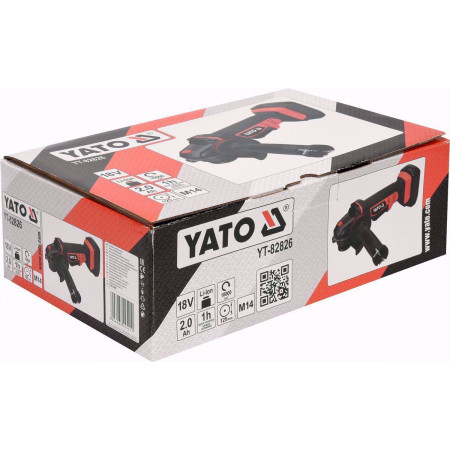 Акумулаторен ъглошлайф YATO 82826, 18 V, Ф 125 мм, 1 х 2.0 Ah