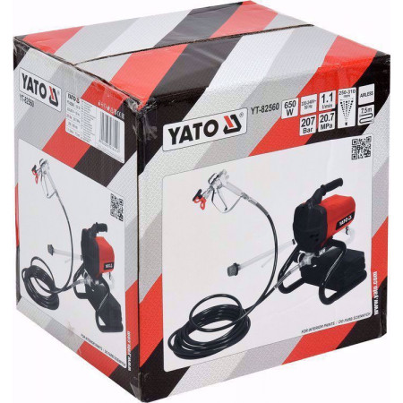 Машина за пръскане на латекс YATO, 650 W, 1.1 L/min, 207 Bar