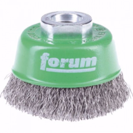 Чашковидна теленa четкa за ъглошлайф, FORUM, INOX