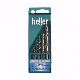 Комплект цилиндрични свредла HELLER, Super-G, HSSG, 6 части