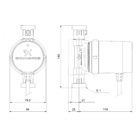 GRUNDFOS  UP 20-14- BX PM РЕЦИРК. /97916772/