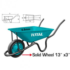 Ръчна количка TOTAL, 1 колело, 60 L