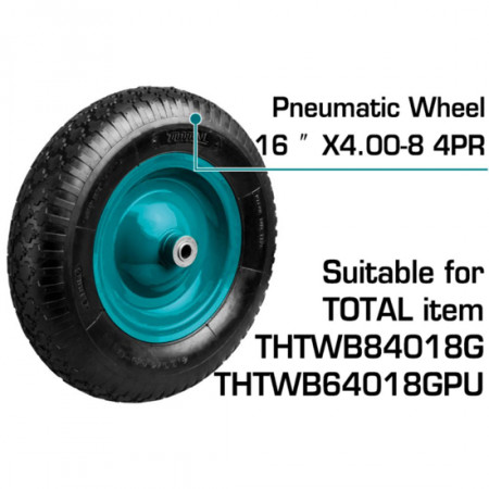 Колело за ръчна количка TOTAL Industrial, пневматично, Ф 400 мм