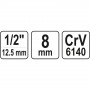 Адаптер за битове YATO, 1/2" x 8 мм, блистер