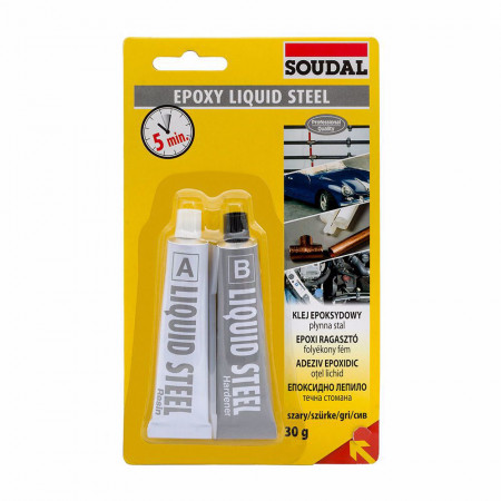 Епоксидно лепило SOUDAL, Epoxy Liquid Steel, 30 гр