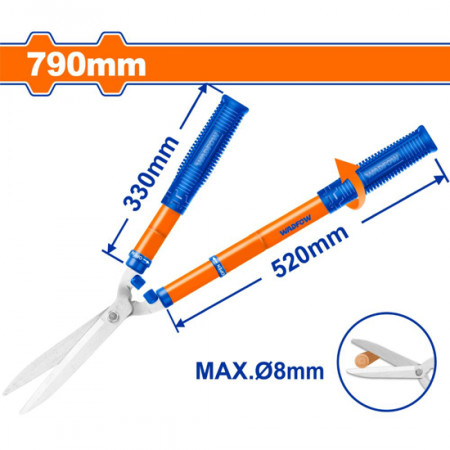 Телескопична ножица за жив плет WADFOW, 550 - 750 мм