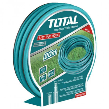 Градински маркуч TOTAL Industrial, PVC, 1/2", 20 м