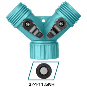 Разклонител за маркучи 3/4" с кран TOTAL, type "Y"