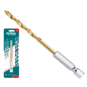 Свредло за метал, TOTAL, HEX 1/4", HSS-TiN