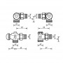 HERZ TS 90 CD Термостатен вентил 3-осен десен 1/2 за адаптор на Евроконус 3/4 1774691