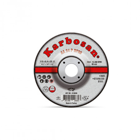Диск за шлайфане на INOX, изпъкнал, KARBOSAN AA24P