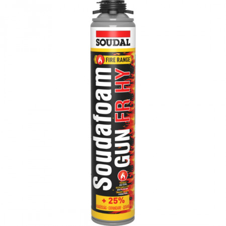 Огнеупорна монтажна пяна Soudal FR HY, пистолетна, 750 ml