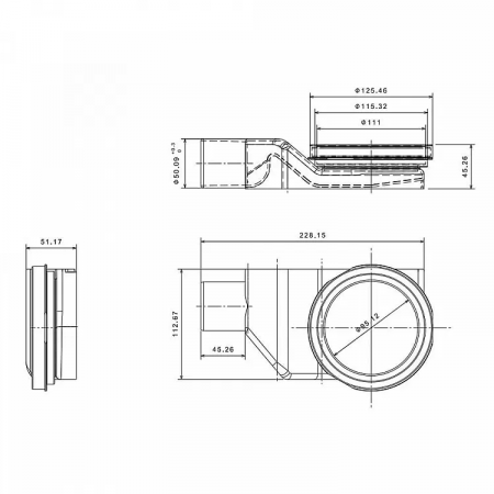 ЛИНЕЕН СИФОН PRIMO COMPACT LINE 650 ЧЕРЕН МАТ