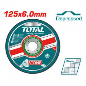 Диск за шлайфане на камък TOTAL INDUSTRIAL, изпъкнал, Ф 125 x 6 x 22.2 мм