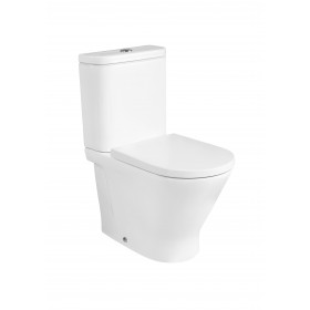 ROUND - тоалетна чиния за моноблок, долепена до стената, с двойно оттичане, Rimless