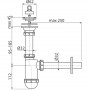 Сифон за мивка PP бутилков удължен с витло неръждаема решетка ф63х11/4″ DN32мм розетка и тапа ALCADRAIN A411