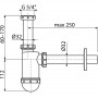 Сифон за мивка PP бутилков 11/4″ DN32мм розетка ALCADRAIN A430