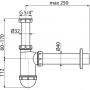 Сифон за мивка PP бутилков 11/4″ DN40мм розетка ALCADRAIN A43