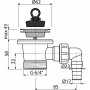 Витло за сифон PP с неръждаема решетка ф63х11/2″ тапа и щуцер ALCADRAIN A31P