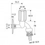 Канелка хромирана със заключване 1/2 и щуцер 3/4 ф14,5мм SCHELL SECUR 033520699