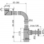 Сифон за мивка спестяващ място месинг бутилков 11/4″ DN32мм розетка, хром ALCADRAIN DESIGN A403