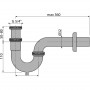 Сифон за мивка месинг тръбен 11/4″ DN32мм розетка, хром ALCADRAIN A432