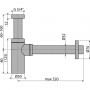 Сифон за мивка месинг бутилков 11/4″ DN32мм розетка, черен мат ALCADRAIN DESIGN A400BLACK