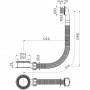 Преливник гъвкъв за сифон за мивка PP DN50/35мм L418мм, бял ALCADRAIN A328B