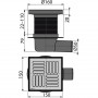 Подов сифон със странично оттичане ф50мм H101-189мм воден затвор, неръждаема решетка 150х150мм ALCADRAIN APV5411