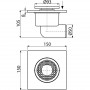 Подов сифон със странично оттичане ф50мм H105мм воден затвор, пластмасова решетка ф93мм ALCADRAIN APV3