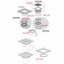 Подов сифон със странично оттичане с яка за хидроизолация ф50мм H90-113мм суха клапа, неръждаема решетка 105х105мм ALCADRAIN APV