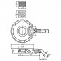 Подов сифон ф50/40мм със странично оттичане, нер. решетка 100х100мм, фланец за обмазна хидроизолация и воден затвор VIEGA ADVANT