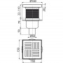 Подов сифон с долно оттичане ф50мм H151-239мм воден затвор, пластмасова решетка 150х150мм ALCADRAIN APV6211