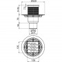 Подов сифон с долно оттичане с фланец ф75/50мм H144-230мм воден затвор, дизайнерска неръждаема решетка 105х105мм ALCADRAIN APV20