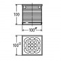 Наставка с решетка от нер. стомана 100х100мм VIEGA ADVANTIX 555191