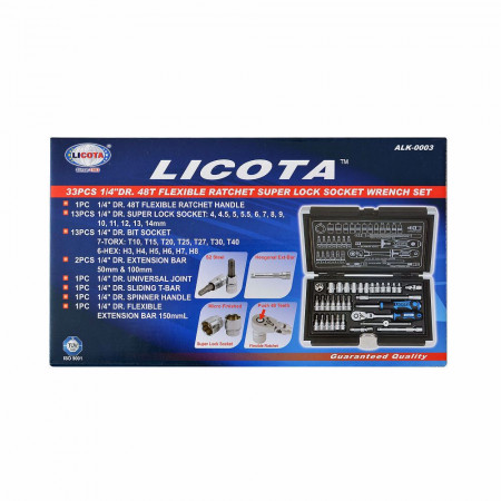 Комплект инструменти LICOTA, 1/4", 33 части
