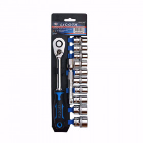 Комплект тресчотка и вложки LICOTA, 60T, 1/2", SW10 - SW24, 12 части