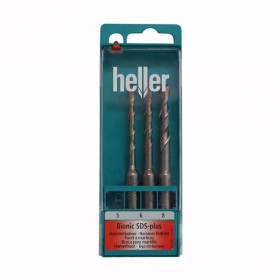 Комплект свредлa за бетон HELLER, SDS Plus, ф 5, 6, 8