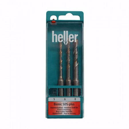 Комплект свредлa за бетон HELLER, SDS Plus, ф 5, 6, 8