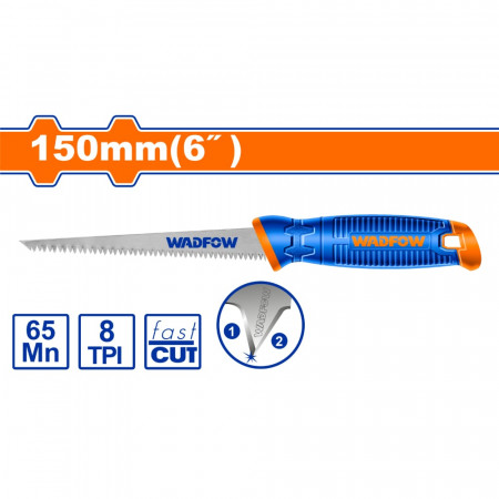 Трион за гипсокартон WADFOW, 8 TPI, 150 мм