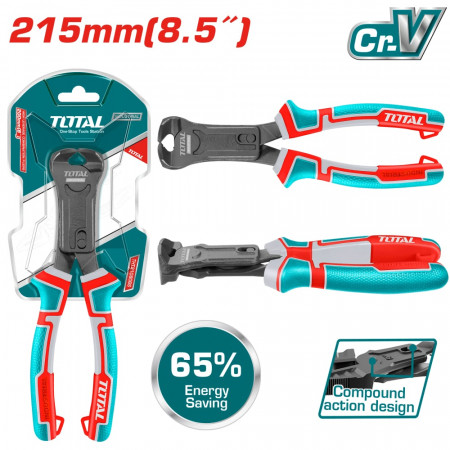 Клещи резачки челни, усилени TOTAL INDUSTRIAL, 215 мм