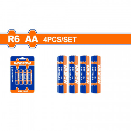 Алкална батерия WADFOW, AA, 1.5 V, 4 броя