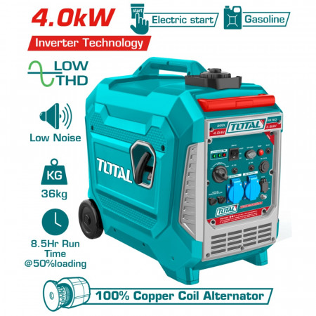 Инверторен бензинов генератор TOTAL INDUSTRIAL, 4 kW