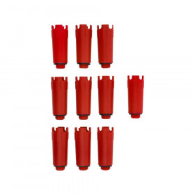 Тапа за тръби с резба VOREL, 1/2", червена, 10 броя