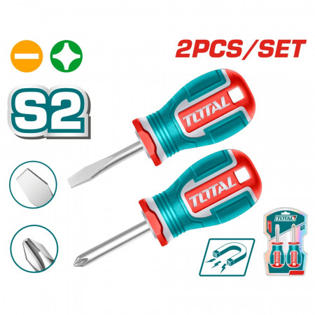 Комплект отвертки TOTAL INDUSTRIAL, SL 6.5 + PH 2 x 38 мм, 2 броя