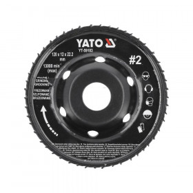 Диск за ъглошлайф, рашпила, изпъкнал, YATO, N2, Ø 120 x 12 x 22.2 mm