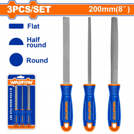 Комплект пили за дърво WADFOW, 200 мм, 3 броя