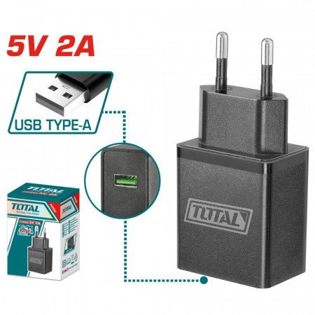 Адаптор за зареждане TOTAL, USB-A, 5 V