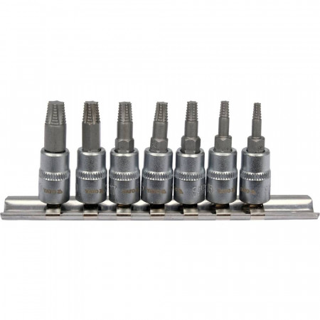 Комплект екстрактори за винтове YATO, 1/4 ", TORX, 7 части